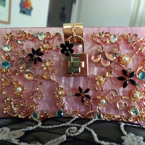 Brand New Beautiful Lucite Evening Clutch Pink! Replica of Dolce & Gabbana